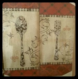 Canvas fork and spoon art